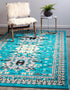 Tabriz Tapestries Collection Area Rug - Azerbaijan (Turquoise)