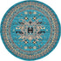 Tabriz Tapestries Collection Area Rug - Azerbaijan (Turquoise)