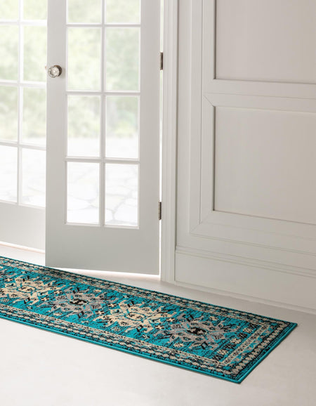 Tabriz Tapestries Collection Area Rug - Azerbaijan (Turquoise)