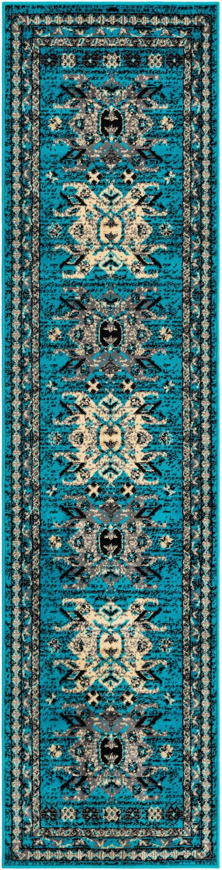 Tabriz Tapestries Collection Area Rug - Azerbaijan (Turquoise)