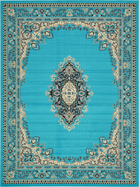 Tabriz Tapestry Collection Area Rug - Azerbaijan (Turquoise)