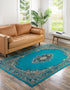 Tabriz Tapestry Collection Area Rug - Azerbaijan (Turquoise)