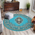 Tabriz Tapestry Collection Area Rug - Azerbaijan (Turquoise)