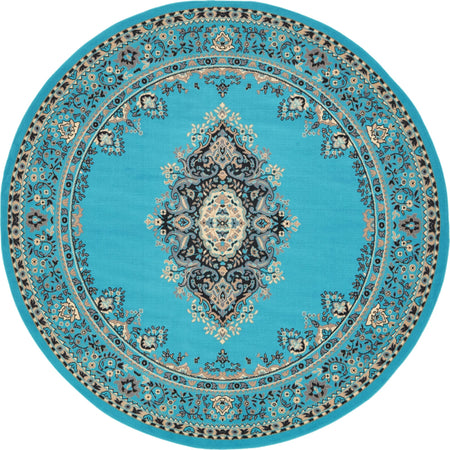 Tabriz Tapestry Collection Area Rug - Azerbaijan (Turquoise)