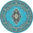 Tabriz Tapestry Collection Area Rug - Azerbaijan (Turquoise)