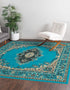 Tabriz Tapestry Collection Area Rug - Azerbaijan (Turquoise)