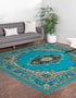 Tabriz Tapestry Collection Area Rug - Azerbaijan (Turquoise)