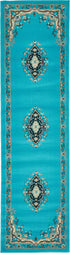 Tabriz Tapestry Collection Area Rug - Azerbaijan (Turquoise)