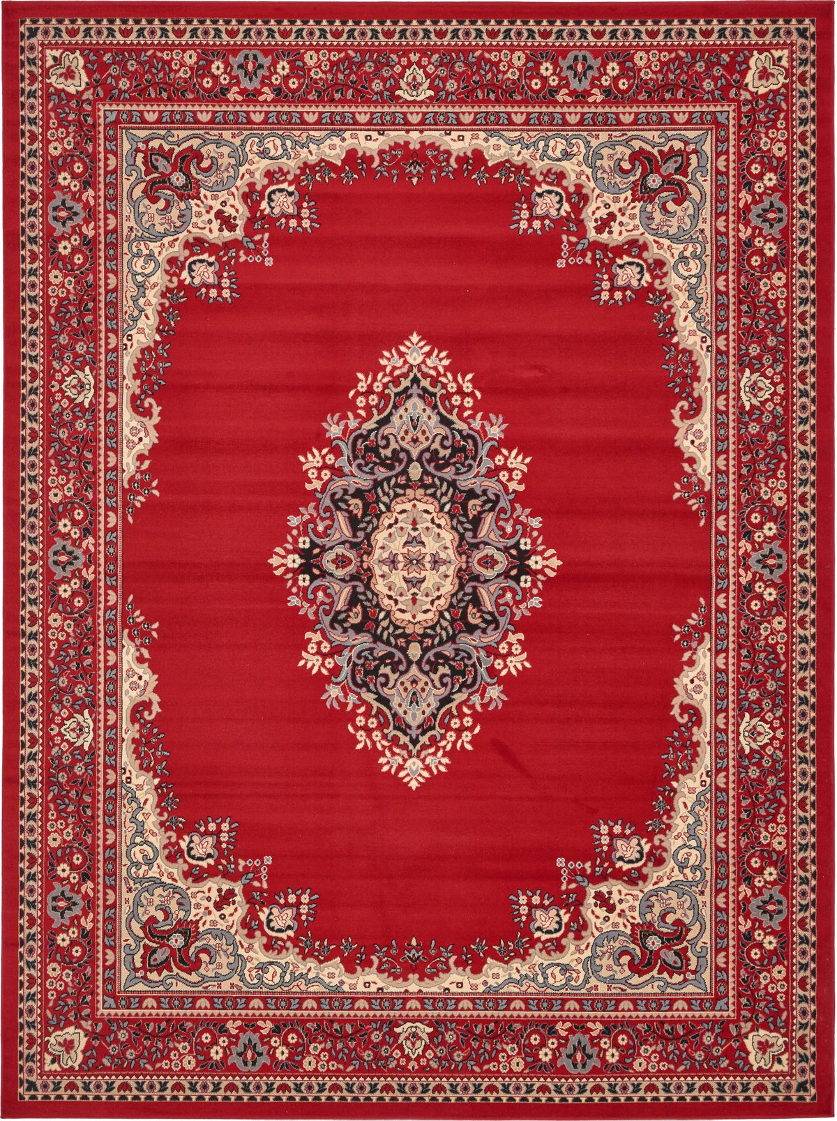 Tabriz Tapestry Collection Area Rug - Azerbaijan (Red) Rectangle Red Main