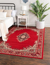 Tabriz Tapestry Collection Area Rug - Azerbaijan (Red) Rectangle Red  lifestyle 2