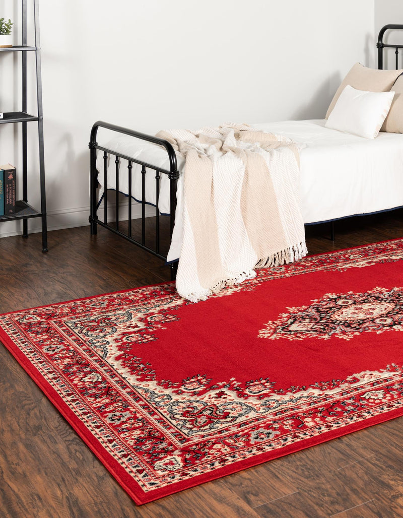 Tabriz Tapestry Collection Area Rug - Azerbaijan (Red) Rectangle Red  lifestyle 3