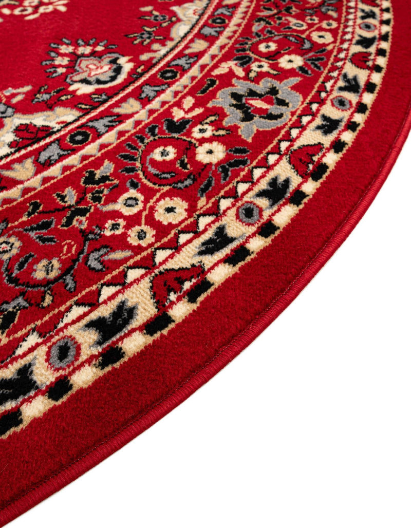 Tabriz Tapestry Collection Area Rug - Azerbaijan (Red) Round Red  lifestyle 33