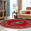 Tabriz Tapestry Collection Area Rug - Azerbaijan (Red) Round Red  lifestyle 16