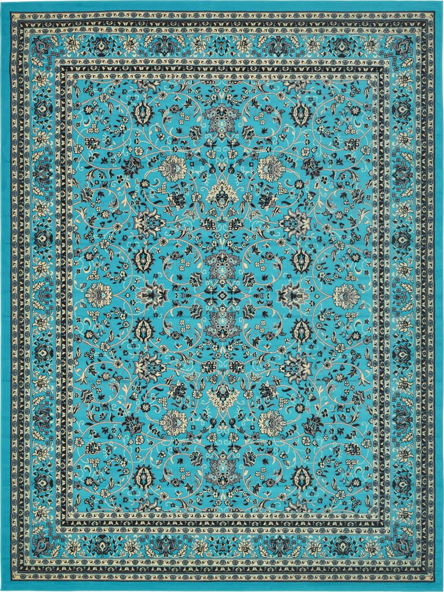 Isfahan Elegance Collection Area Rug - Naghsh-e Jahan (Turquoise)