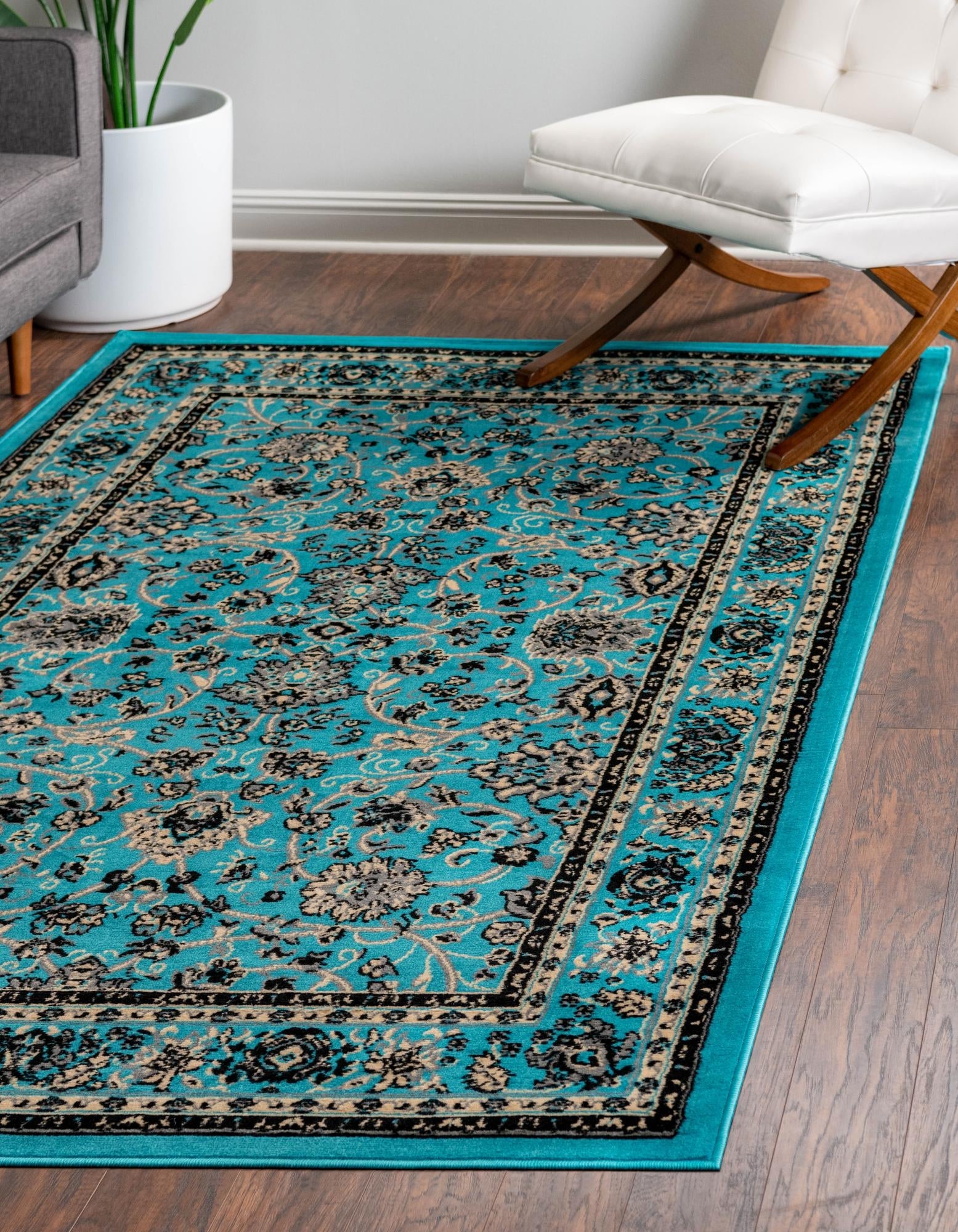 Isfahan Elegance Collection Area Rug - Naghsh-e Jahan (Turquoise)