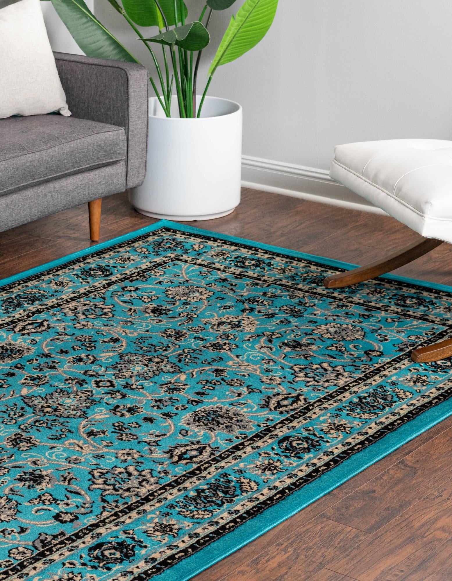 Isfahan Elegance Collection Area Rug - Naghsh-e Jahan (Turquoise)