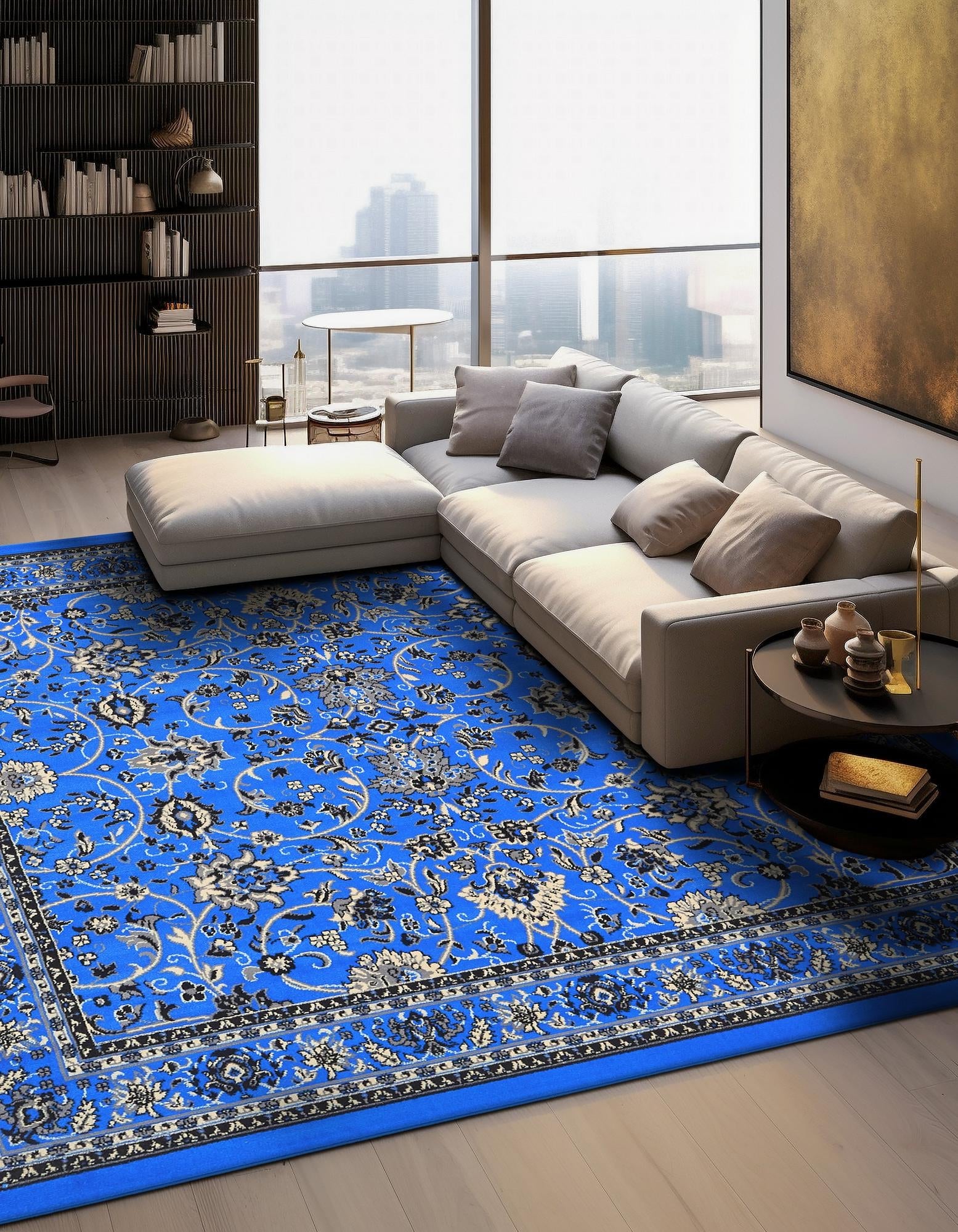 Isfahan Elegance Collection Area Rug - Naghsh-e Jahan (Dark Blue)