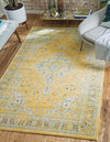 Antique Tapestry Collection Area Rug -  Sandringham Rectangle Yellow  lifestyle 2