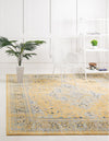 Antique Tapestry Collection Area Rug -  Sandringham Square Yellow  lifestyle 8