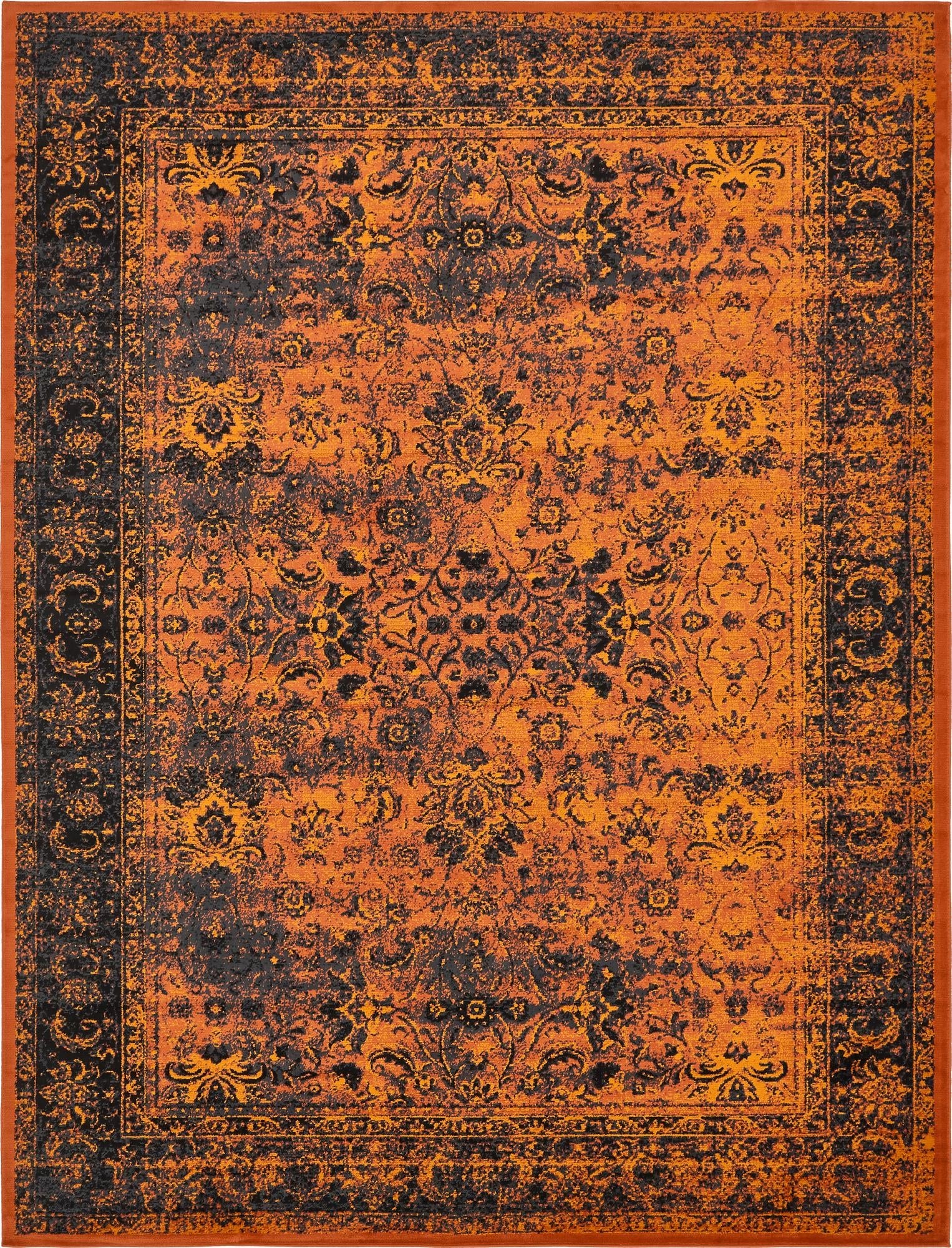 Ankara Elegance Collection Area Rug -  Ephesus (Terracotta and Black)