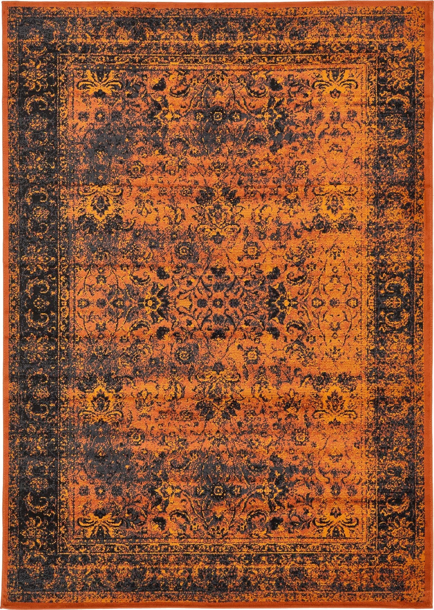 Ankara Elegance Collection Area Rug -  Ephesus (Terracotta and Black)