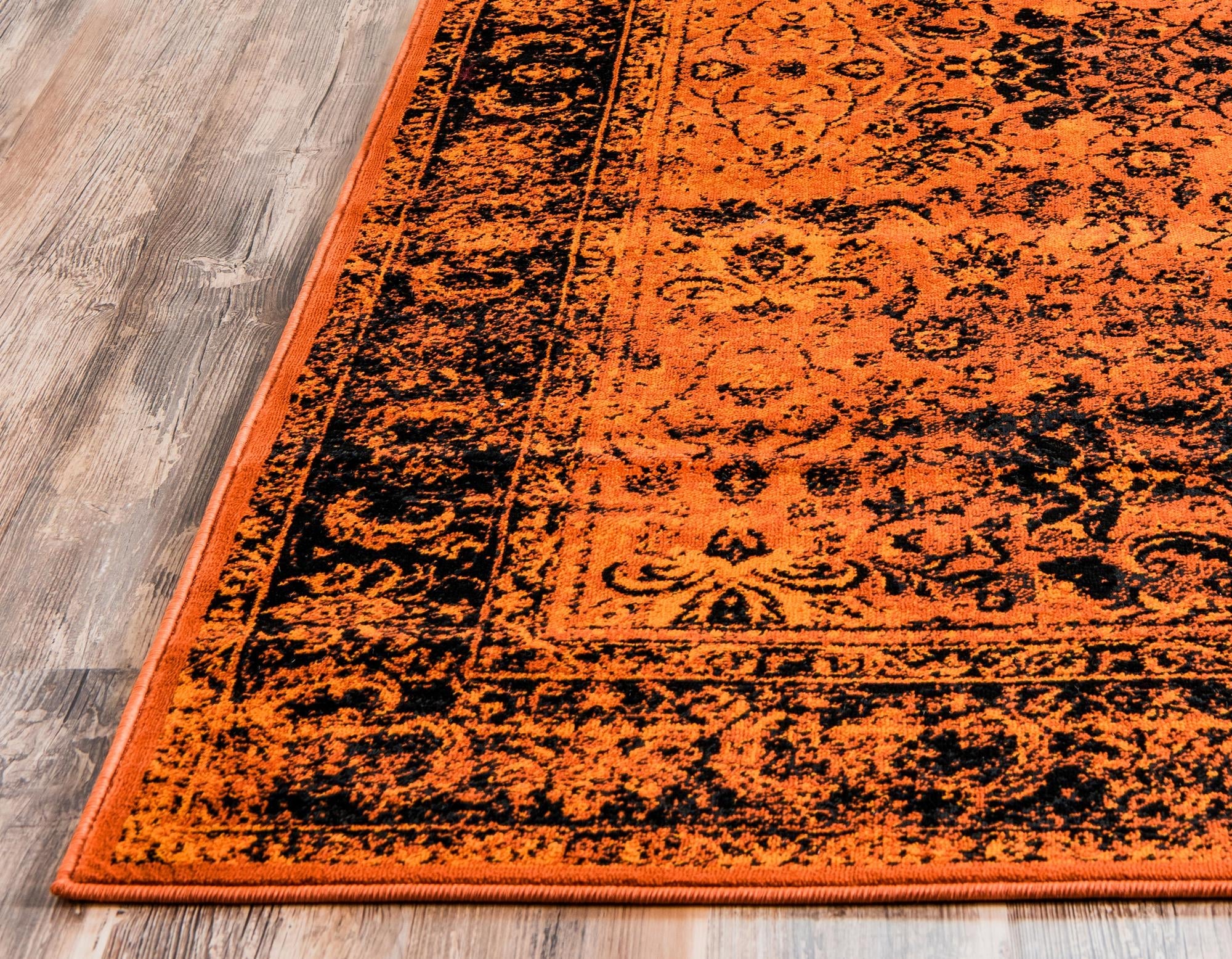 Ankara Elegance Collection Area Rug -  Ephesus (Terracotta and Black)