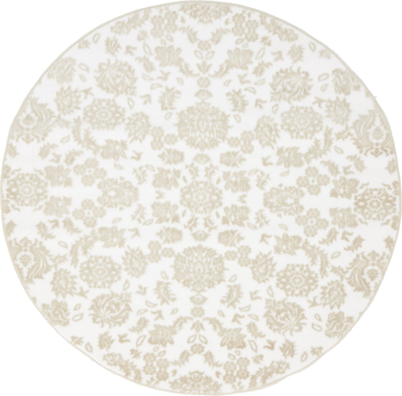 Andes Summit Collection Area Rug -  Chimborazo Round White Brown  lifestyle 16