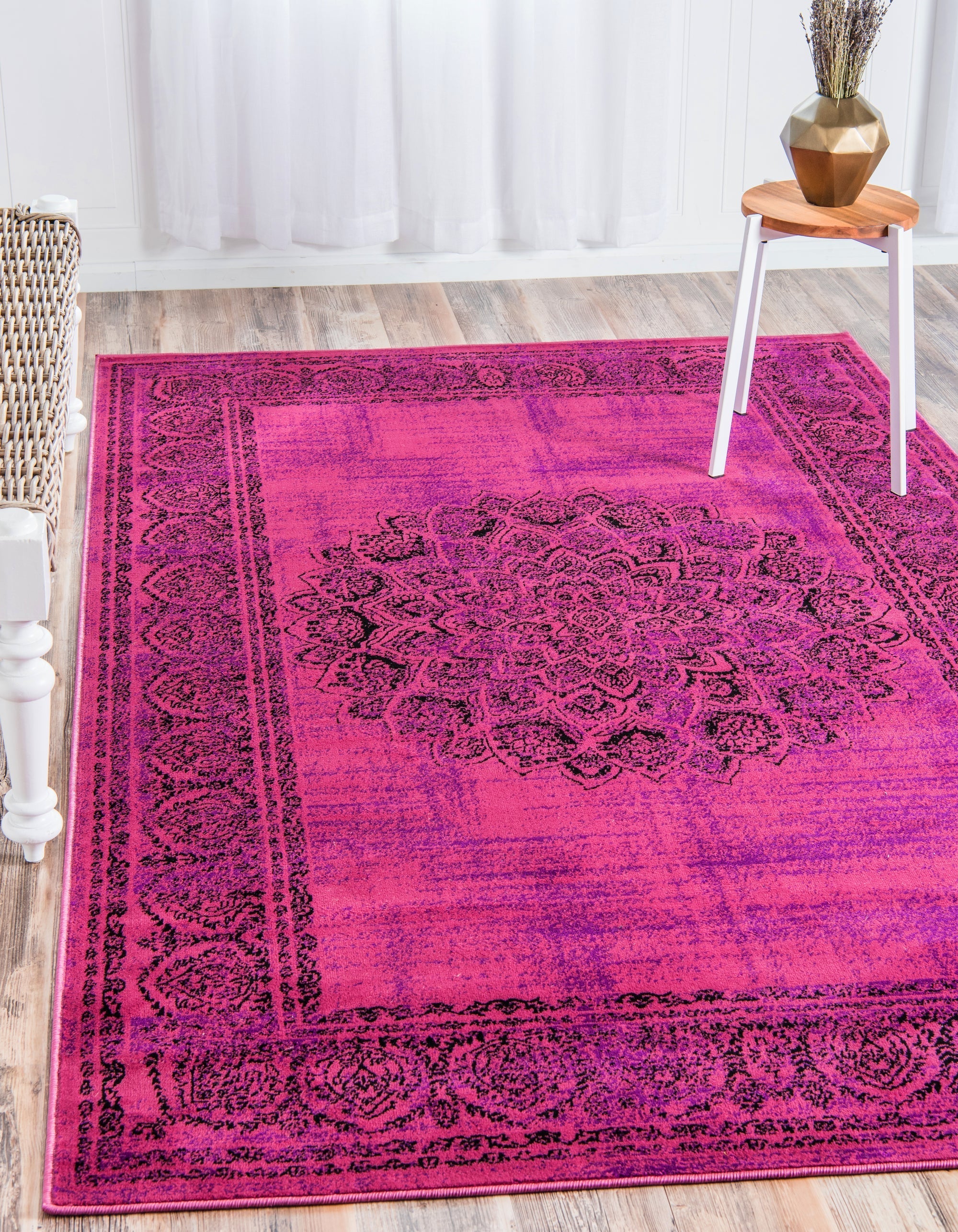 Ankara Elegance Collection Area Rug -  Mardin (Fuchsia)