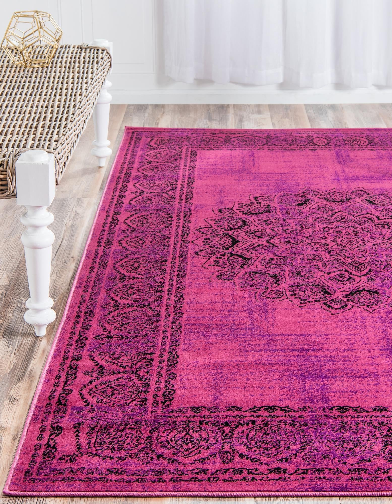 Ankara Elegance Collection Area Rug -  Mardin (Fuchsia)