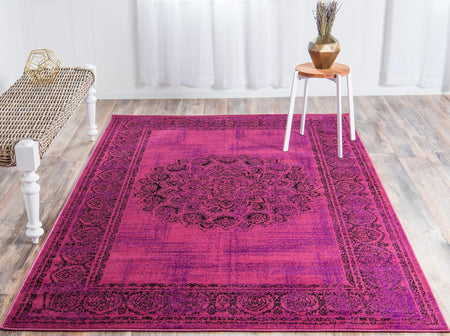 Ankara Elegance Collection Area Rug -  Mardin (Fuchsia)