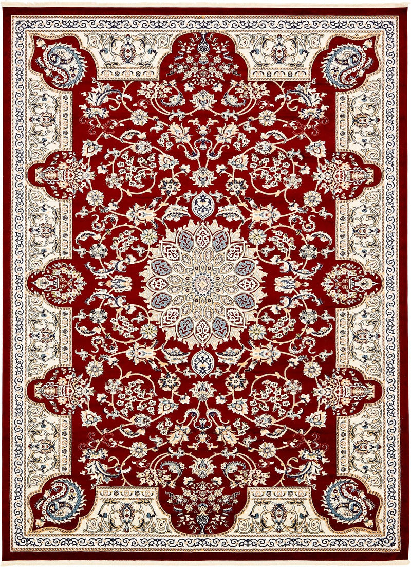 Persian Elegance Collection Area Rug -  Qom Rectangle Burgundy  lifestyle 5