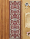 Persian Elegance Collection Area Rug -  Qom Runner Burgundy  lifestyle 154