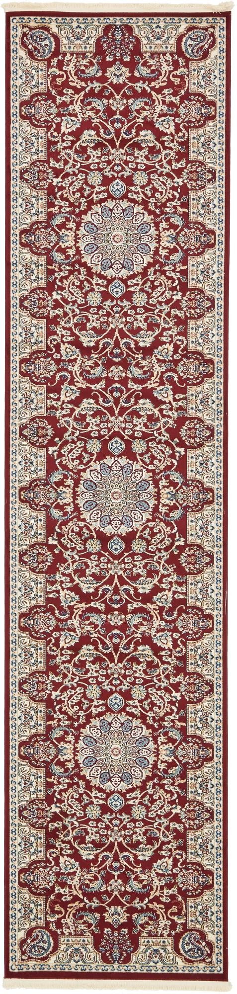 Persian Elegance Collection Area Rug -  Qom Runner Burgundy  lifestyle 32