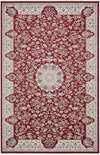 Persian Elegance Collection Area Rug -  Qom Rectangle Burgundy  lifestyle 2