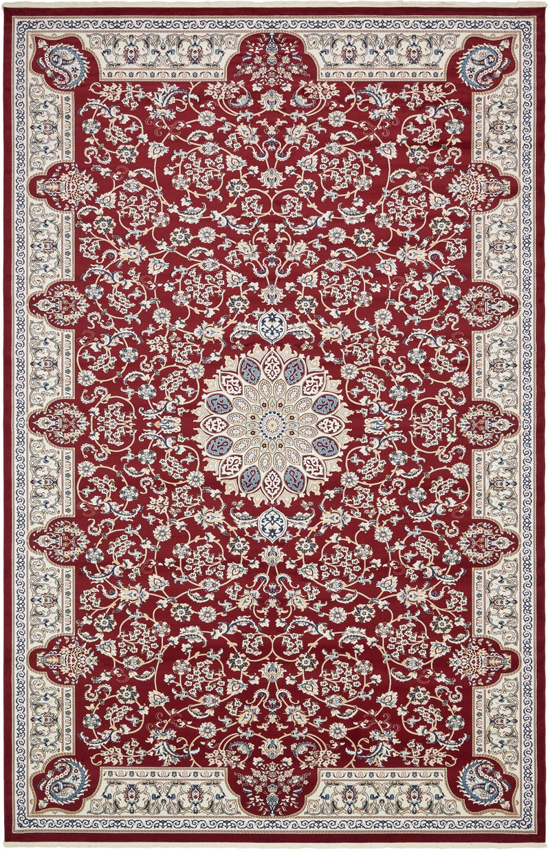 Persian Elegance Collection Area Rug -  Qom Rectangle Burgundy  lifestyle 2