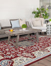 Persian Elegance Collection Area Rug -  Qom Rectangle Burgundy  lifestyle 44