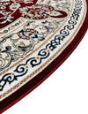 Persian Elegance Collection Area Rug -  Qom Round Burgundy  lifestyle 169