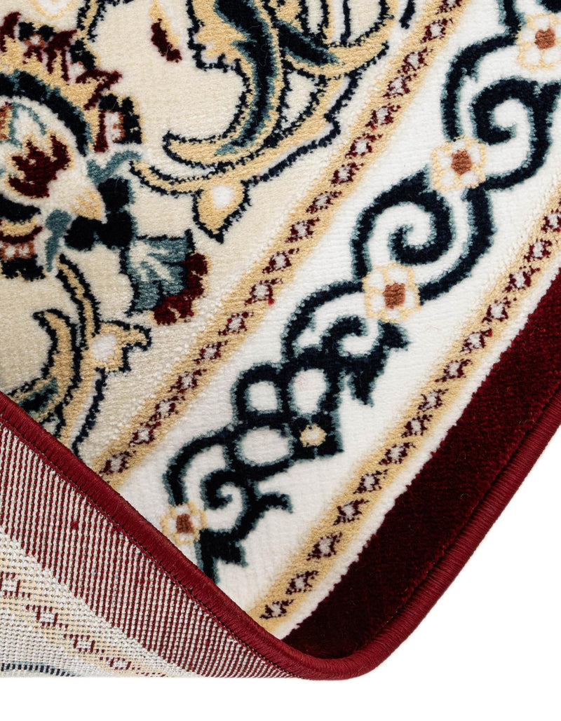 Persian Elegance Collection Area Rug -  Qom Round Burgundy  lifestyle 175