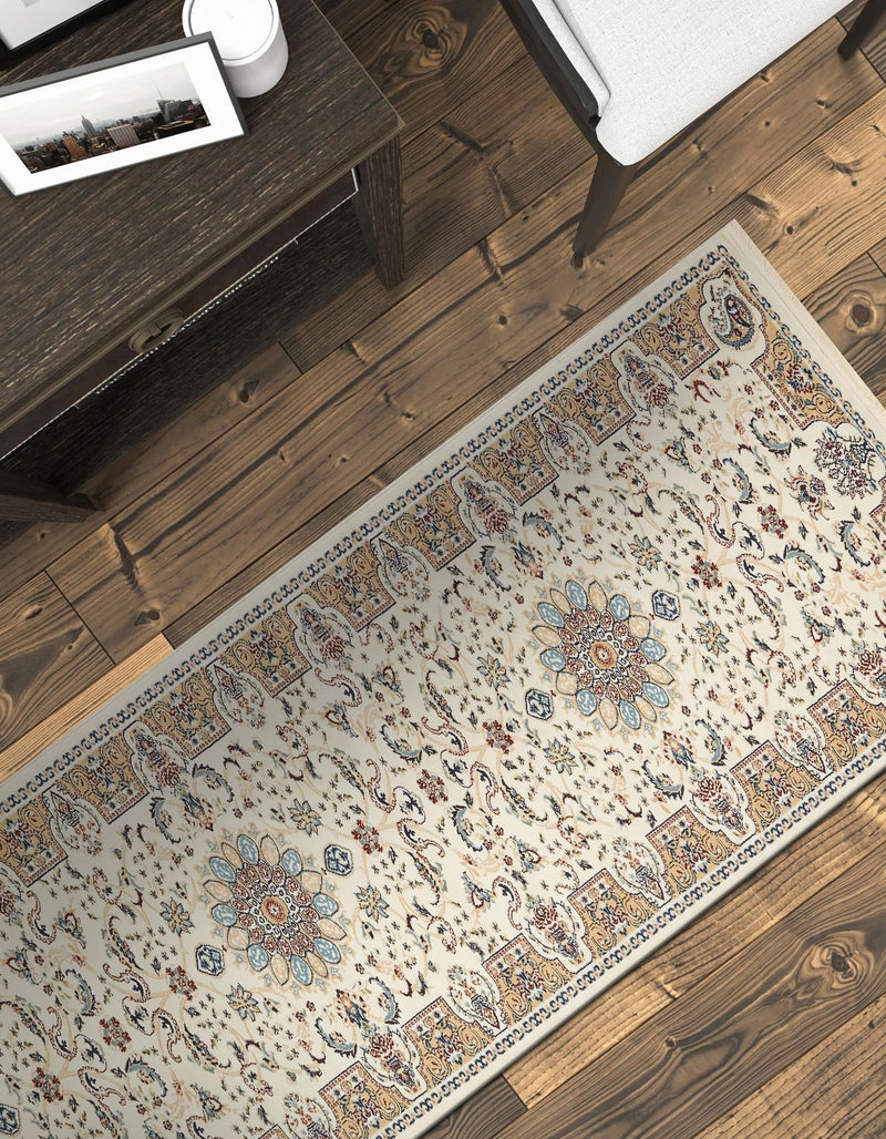 Persian Elegance Collection Area Rug -  Qom Runner Ivory  lifestyle 147