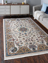 Persian Elegance Collection Area Rug -  Qom Rectangle Ivory  lifestyle 5