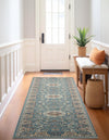 Persian Elegance Collection Area Rug -  Qom Runner Blue  lifestyle 87