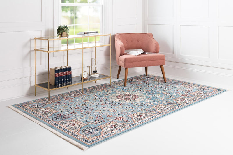 Persian Elegance Collection Area Rug -  Qom Rectangle Blue  lifestyle 10