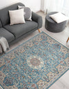 Persian Elegance Collection Area Rug -  Qom Rectangle Blue  lifestyle 53