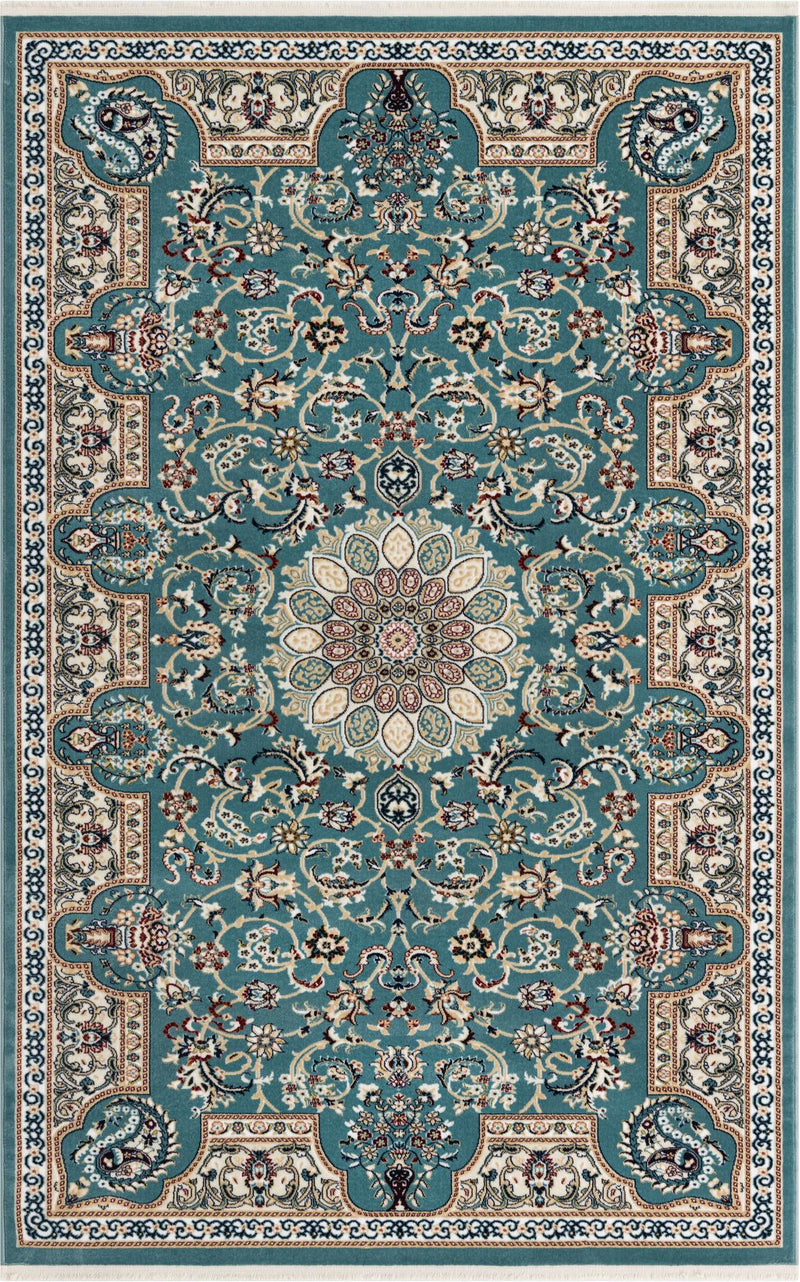 Persian Elegance Collection Area Rug -  Qom Rectangle Blue  lifestyle 4