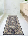 Persian Elegance Collection Area Rug -  Qom Runner Navy Blue  lifestyle 142