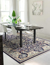 Persian Elegance Collection Area Rug -  Qom Rectangle Navy Blue  lifestyle 54