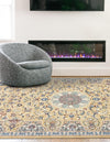 Persian Elegance Collection Area Rug -  Qom Rectangle Beige  lifestyle 40