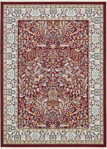 Persian Elegance Collection Area Rug -  Kerman (Burgundy)