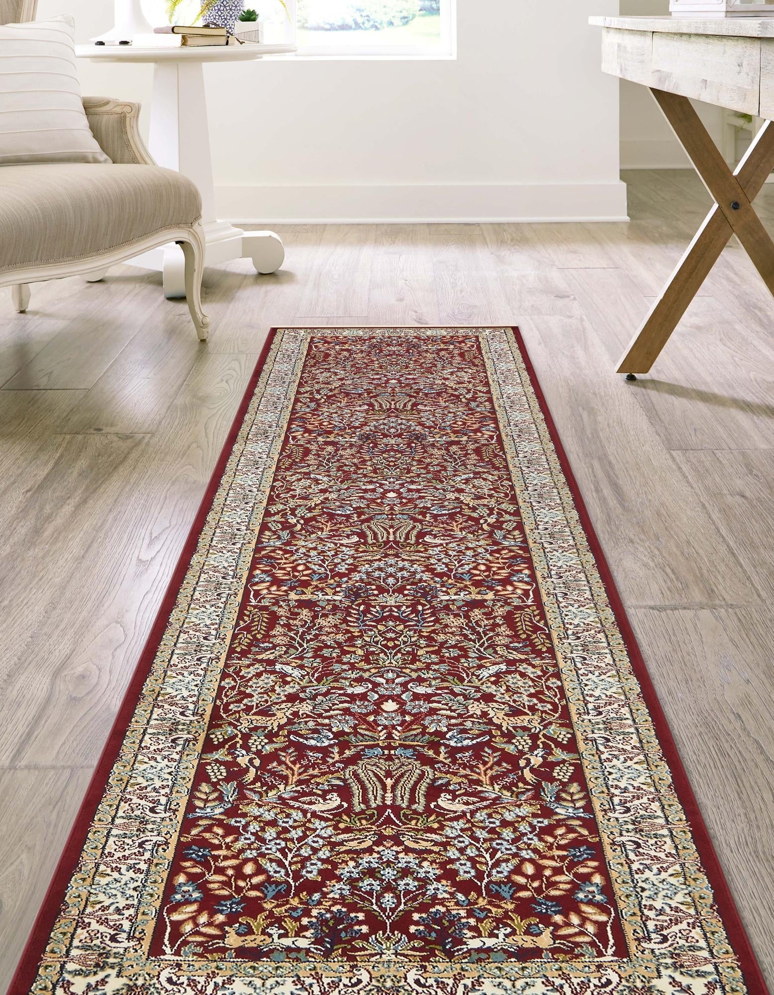 Persian Elegance Collection Area Rug -  Kerman (Burgundy)