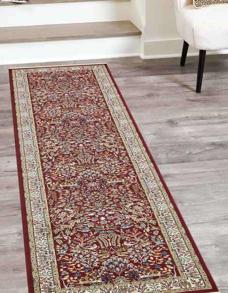 Persian Elegance Collection Area Rug -  Kerman (Burgundy)